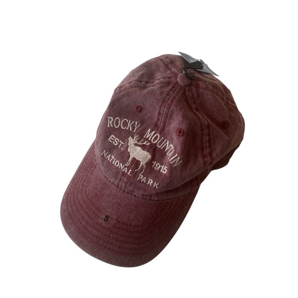 Other - NWT Rocky Mountain National Park Size S Hat Distressed Red Maroon Adjustable